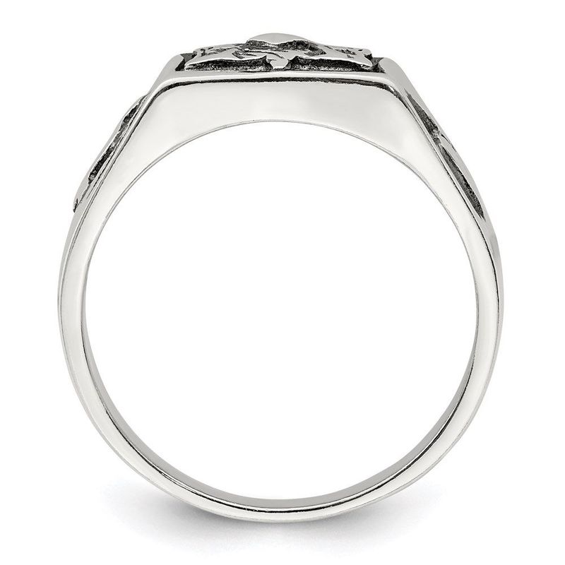 Sterling Silver Antiqued Masonic Ring_voghion.com