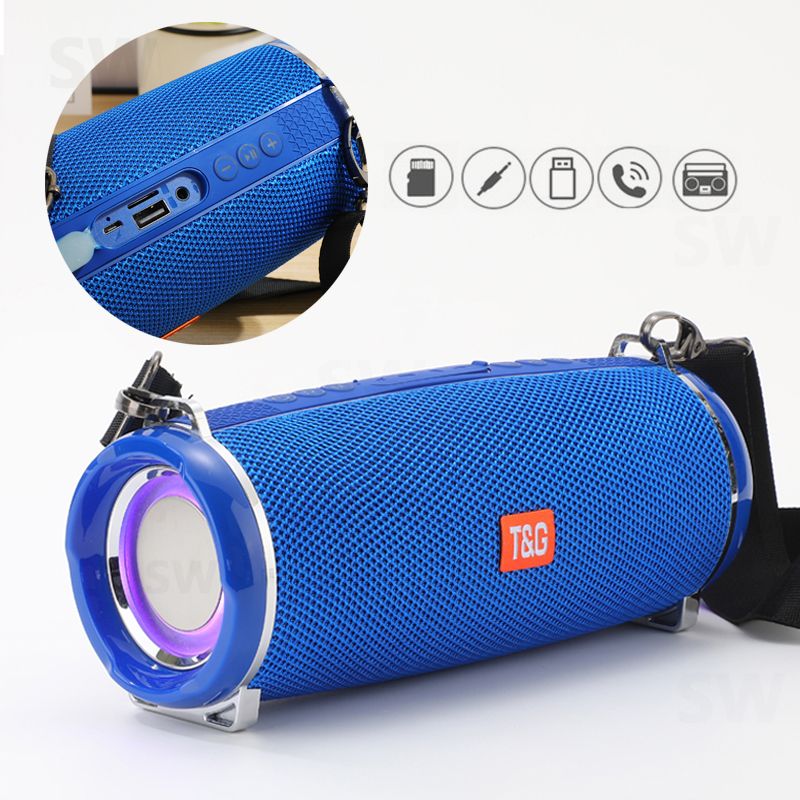 Portable Bluetooth Speaker Outdoor Radio Audio Amplifier Waterproof Soundbar Column U Disk Wireless Subwoofer LED Light_voghion.com