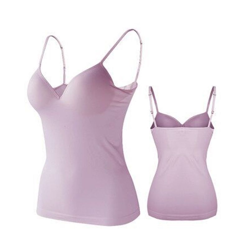 Camisola sin sujetador para mujer con almohadilla de pecho integrada y sin aro de acero._voghion.com
