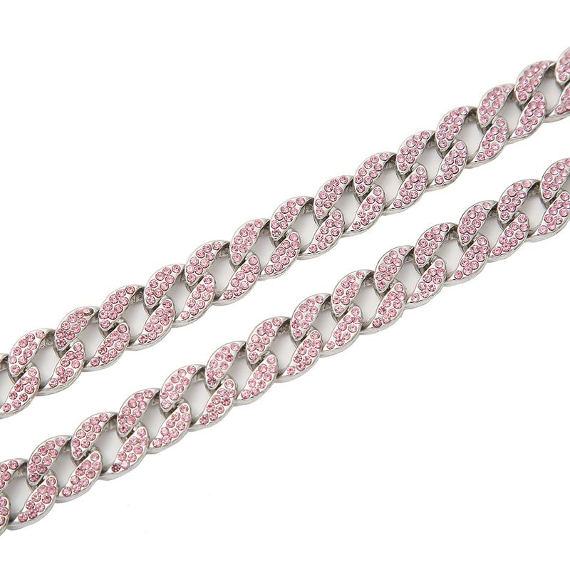 Collana da uomo cubana semplice versatile di lusso leggero rosa coreano da 15 mm, tendenza moda 2022, stile Ins_voghion.com