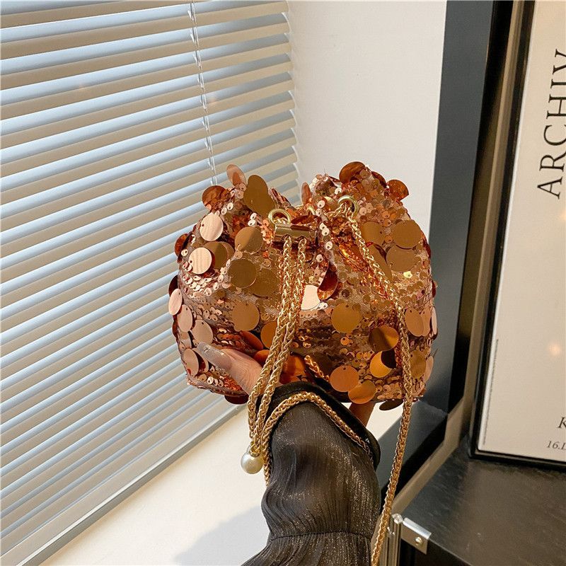 Borsa da sera a tracolla con catena elegante e secchiello da donna, piccola e alla moda, 2025, nuova, alla moda, estiva_voghion.com