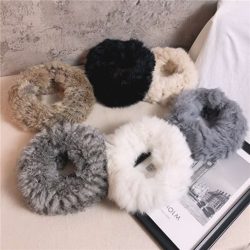 Cappello in vera pelliccia di coniglio femminile caldo peluche fascia retro sera vento vintage signora soffice fascia_voghion.com