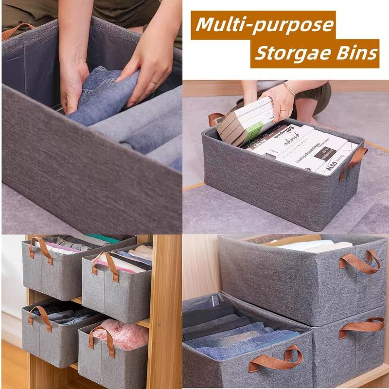 Caja de almacenamiento de gran capacidad, armario, caja de almacenamiento plegable para organizar ropa, sábanas, juguetes, libros, estantería, cesta de almacenamiento._voghion.com