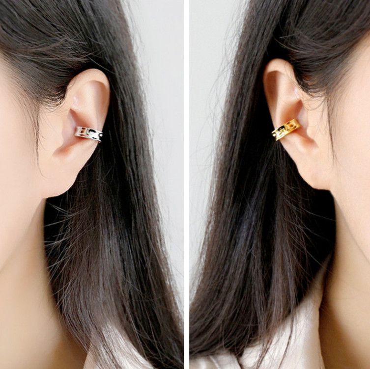 Orecchini a clip con fascia larga in argento sterling 925 da donna, confezione regalo I70_voghion.com