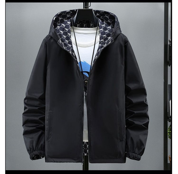 Neue Herbstjacke im europäischen Stil für die Freizeitkleidung von Männern, doppelseitiges Oberteil mit Kapuze_voghion.com