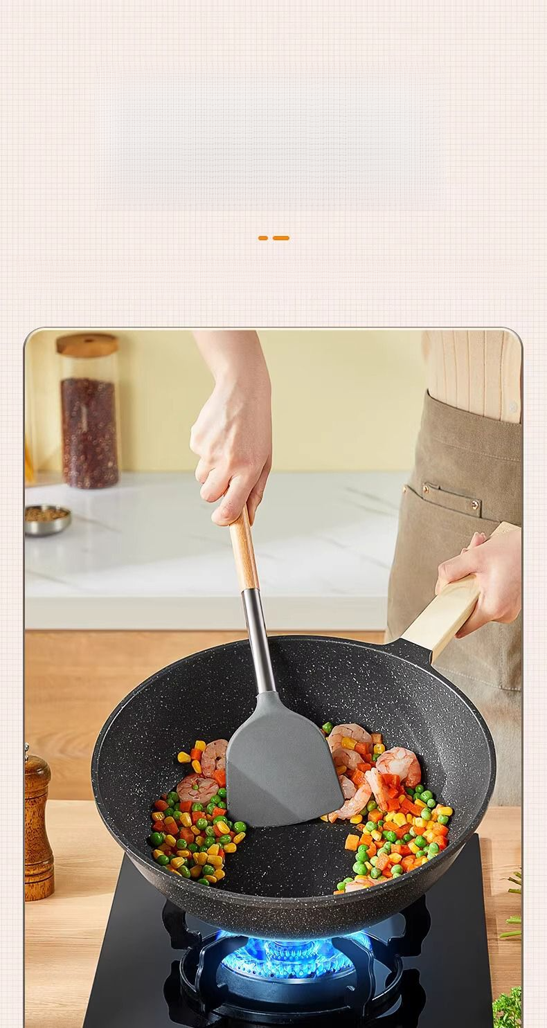 Sumeiguan Soup Spoon Non-Stick Pan Special Stir-Frying Household Silicone Spatula Set Kitchen Utensils_voghion.com