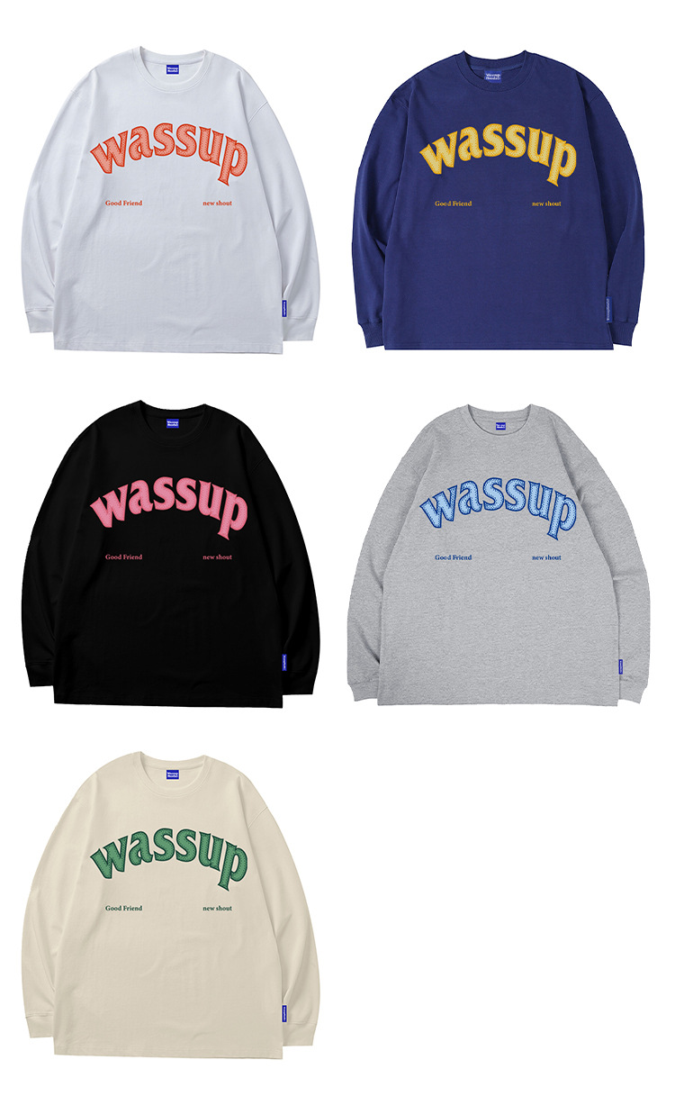 Herrenbekleidung Langarm-T-Shirt Herrenmode Marke Baumwollkleidung loses Basishemd_voghion.com
