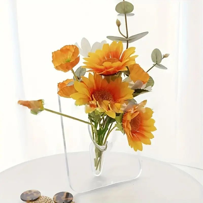 High-end Photo Frame Plastic Ornament Acrylic Vase Flower Arrangement Desktop Decoration Living Room Hydroponics_voghion.com