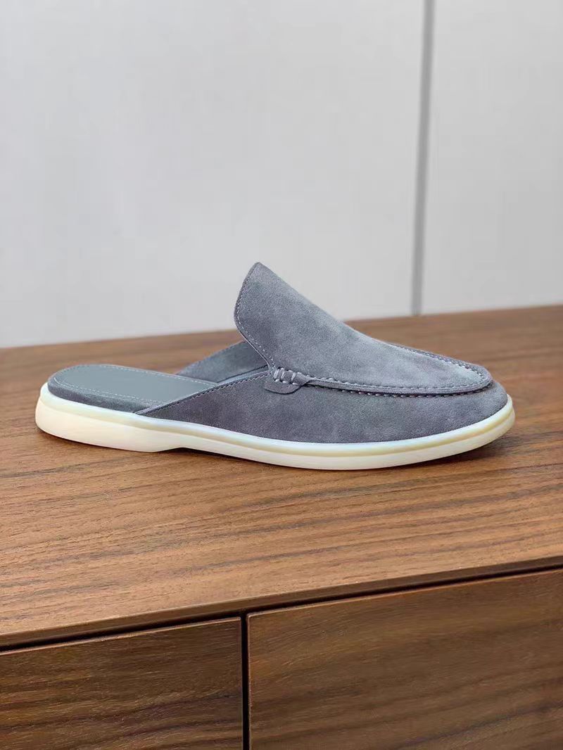 Summer Slow Walking New Closed-Toe Flat Half Slippers Men's Slip-On Shoes Large Size_voghion.com