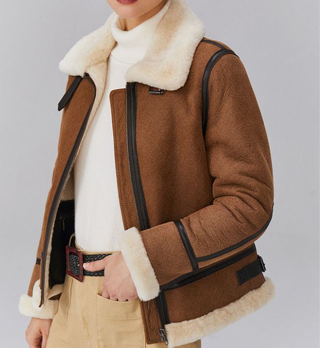Damenbekleidung Herbst und Winter Neue Damen Kurze Schaffell Pelz Integrierte Lederjacke Damen Pelz Dicken Mantel_voghion.com