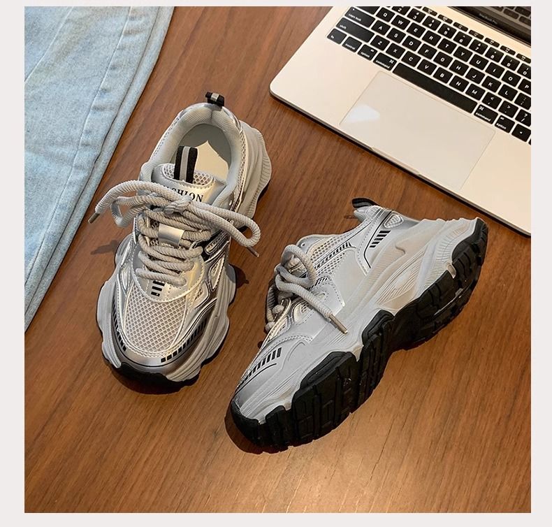 Dames fluwelen dikke sneakers, zwarte platform casual schoenen, dikke zool, hoogteverhogende sneakers voor wandelen en sporten_voghion.com