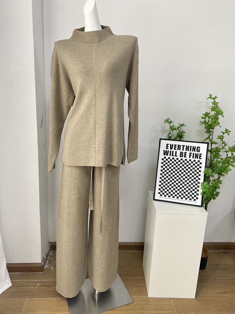 Maglione lungo e largo casual con maniche russe per autunno e inverno, per donna, con spacco_voghion.com