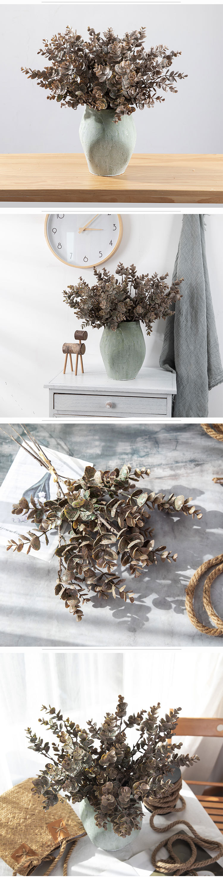 INS style eucalyptus hand letter bundle artificial flower artificial flower green plant wholesale decorative crafts cross-border YC1087_voghion.com