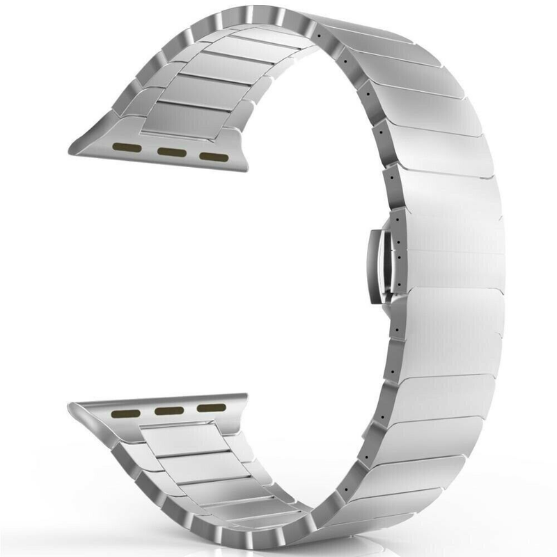 Lämplig för Apple Watch klockarmband i rostfritt stål Bamboo en pärla metall titanfärgad apple watch klockarmband_voghion.com