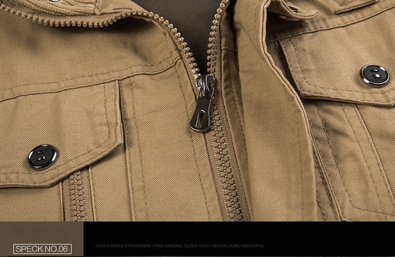 Veste pour hommes printemps et automne décontracté coton militaire vêtements de travail multi-poches manteau d'hiver en plein air bomber veste vêtements pour hommes_voghion.com