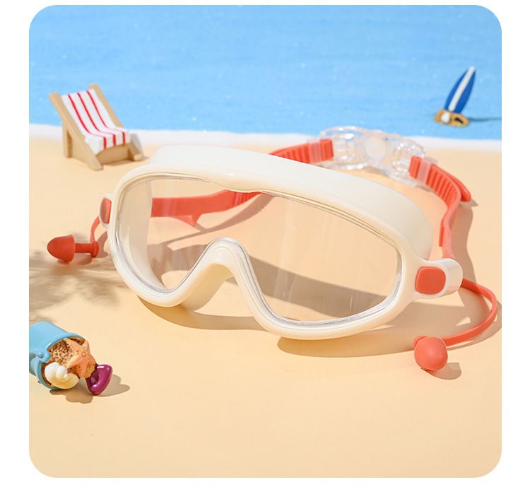 Universelle Schwimmbrille für Erwachsene für Männer und Frauen, HD-wasserdicht, beschlagfrei, großer Rahmen mit Ohrstöpseln, professionelles Schwimmen_voghion.com