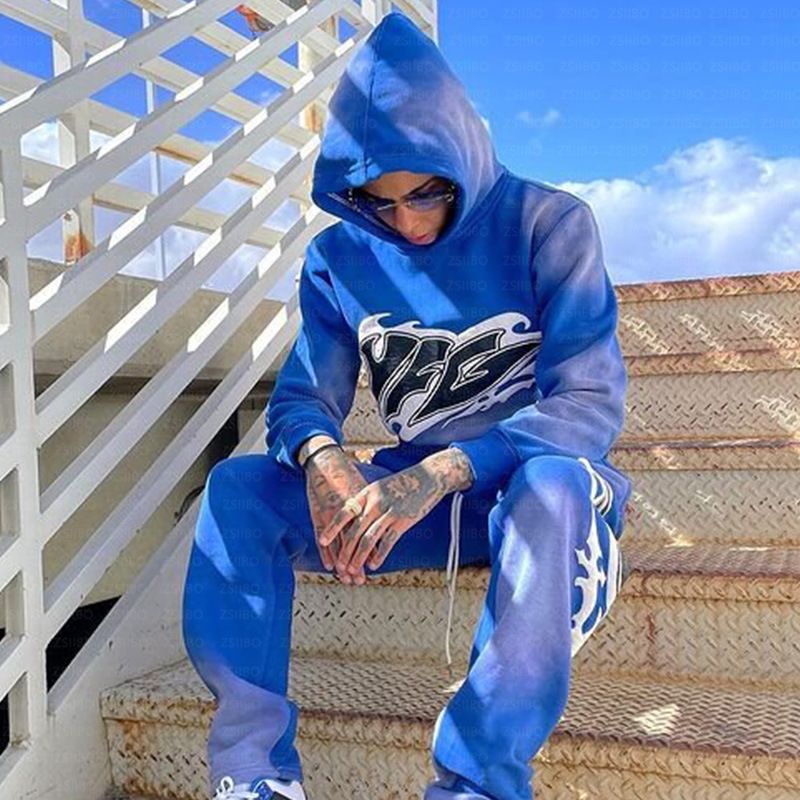 Ensemble sweat à capuche rétro Y2K – Sweat à capuche et pantalon de survêtement d'inspiration vintage avec imprimé personnalisé_voghion.com