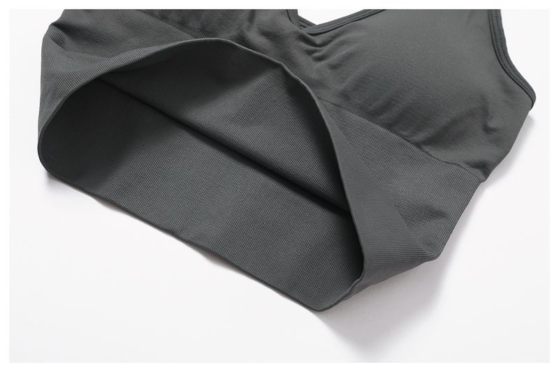 Roupas femininas Respirável Halter Neck Lindas Costas Yoga Sutiã Sem Costura Roupa Interior Esportiva Feminina Verão À Prova de Choque Fitness Top 7725_voghion.com