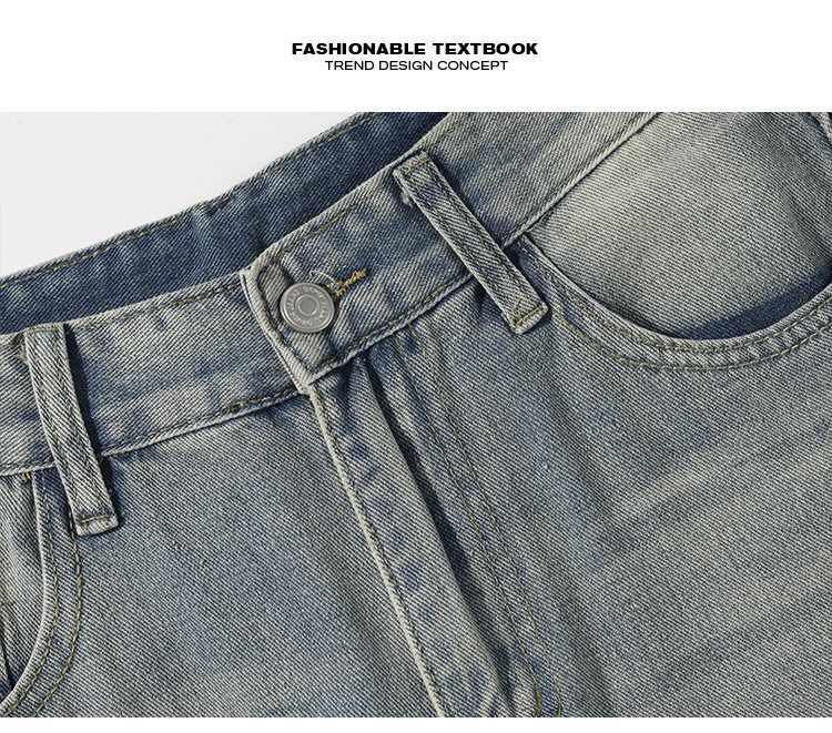 Herrenbekleidung Distressed Blue Jeans – Vintage Washed Streetwear Hose, High Waist Relaxed Fit, Y2K Baggy Denim für Urban & Skate Style (M-5XL)_voghion.com
