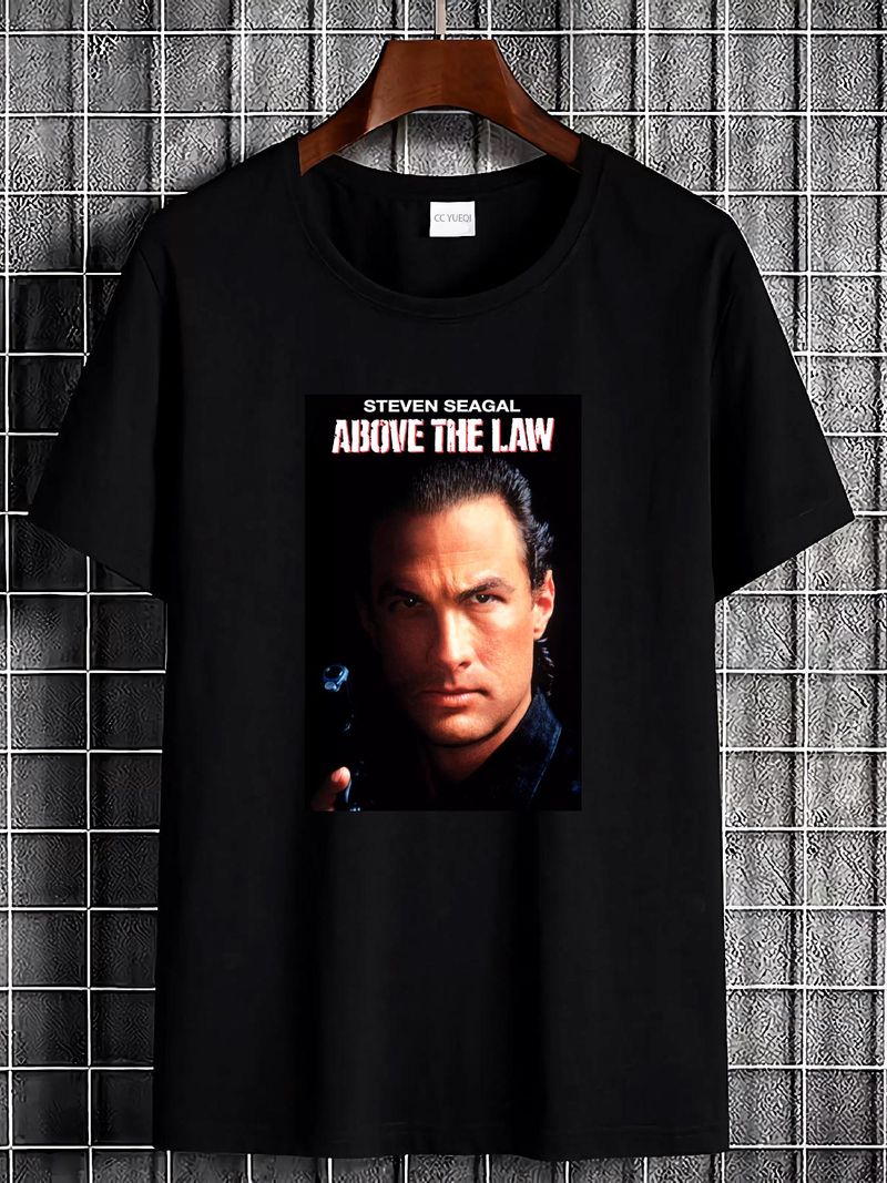 Above The Law Steven Segal Maglietta da film d'azione anni '80, morbida, leggermente firmata, versatile, unisex, elasticizzata, casual, traspirante_voghion.com
