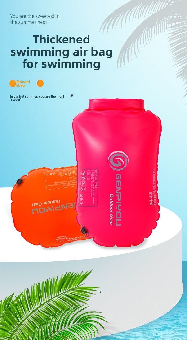 GENPIYOU Double Air Pump Storage Swimming Aid Inflatable Buoyancy Float Waterproof Bag_voghion.com