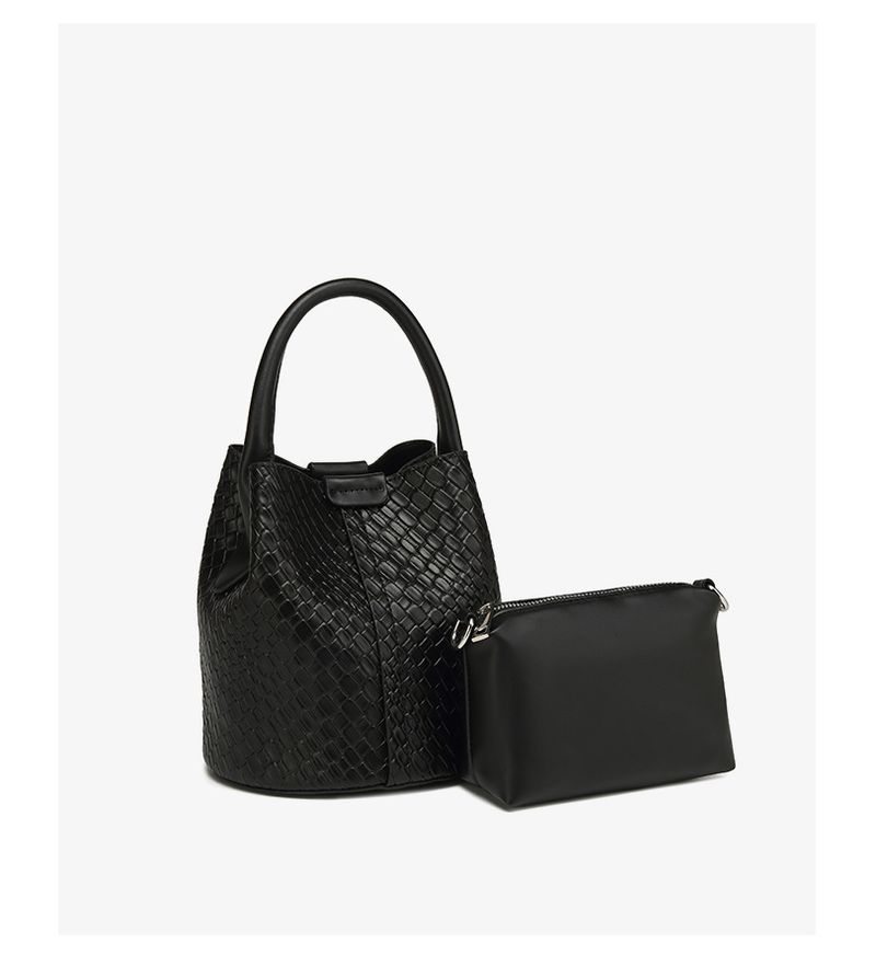 Borsa a secchiello da donna, borsa a secchiello in morbida pelle intrecciata a grana pressata di alta qualità, borsa a tracolla da donna, a mano e a spalla_voghion.com