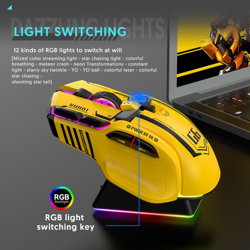 G6 Bluetooth treći probni ispit bežični igraći punjivi RGB računalni nijemi mehanički žičani miš za e-sportove_voghion.com
