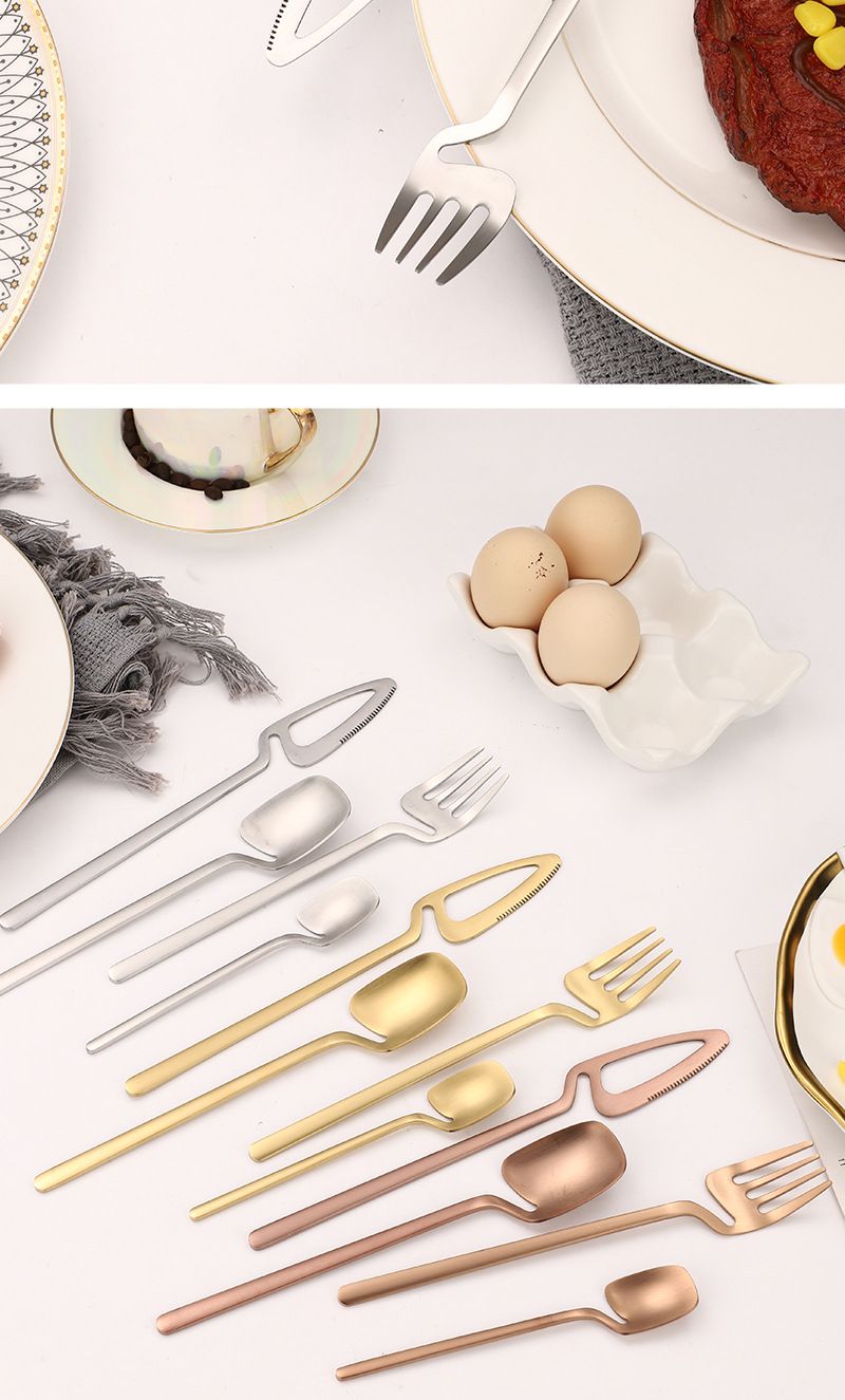 304 stainless steel knife, fork, creative and personalized dessert hanging spoon, Japanese Western tableware set_voghion.com
