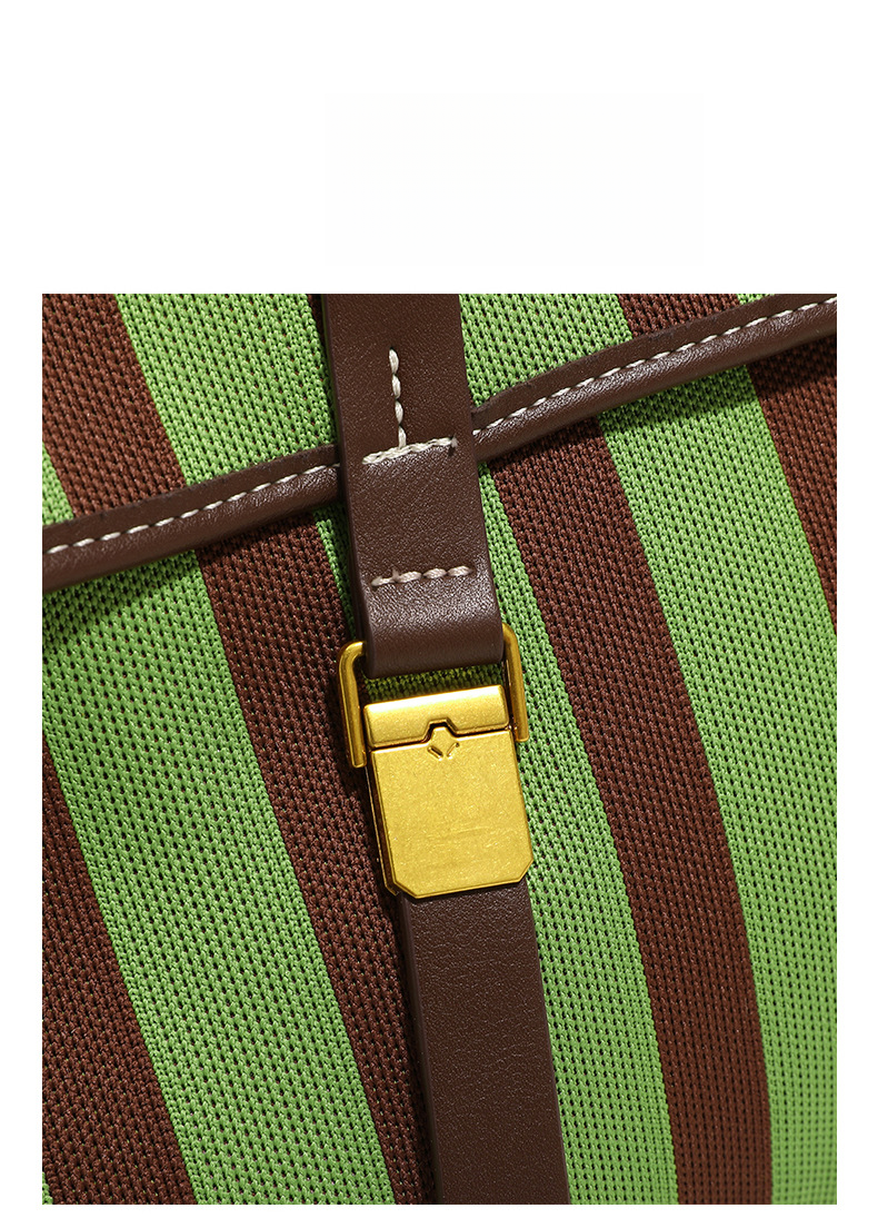 Multifunctional Briefcase Cowboy Canvas Striped Backpack Large Capacity Commuter_voghion.com