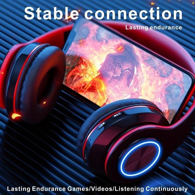 Wireless Bluetooth 5.0 Headphone With Microphone On-Ear Headset Stereo Sound Earphones Sports Gaming Foldable Headphones_voghion.com