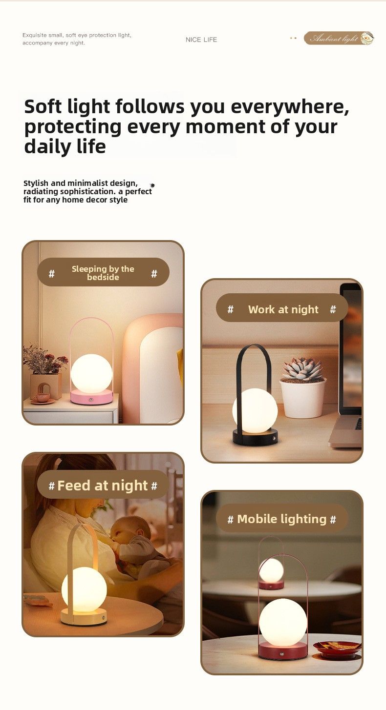 Nuova lampada da tavolo ricaricabile touch da comodino per camera da letto, da campeggio, da esterno, portatile, regalo di nozze, luce eterna_voghion.com