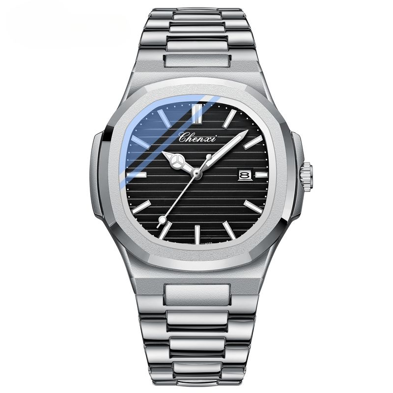 Steel Belt Watch Couple Luminous Waterproof Fashion Business Calendar Men And Women Quartz Watch Daily Commute Leisure Birthday Valentine's Day Gift_voghion.com