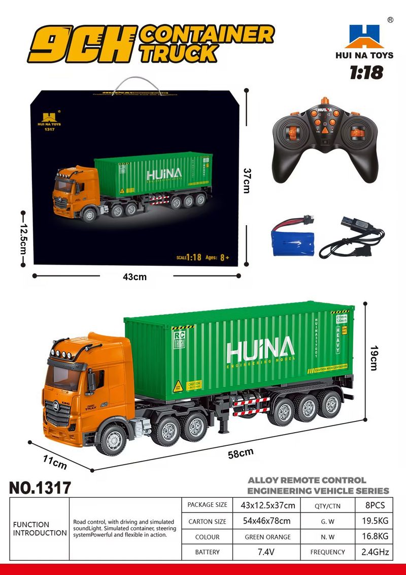 Mother & Kids 1:18 Scale 9-Channel Remote Control Alloy Fire Truck Realistic Design LED Lights Premium Construction Vehicle Toy For Kids & Collectors_voghion.com