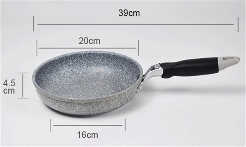 Sartén wok de piedra duradera, antiadherente, de cerámica, para inducción, ideal para cocinar en la cocina a gas o para carne._voghion.com
