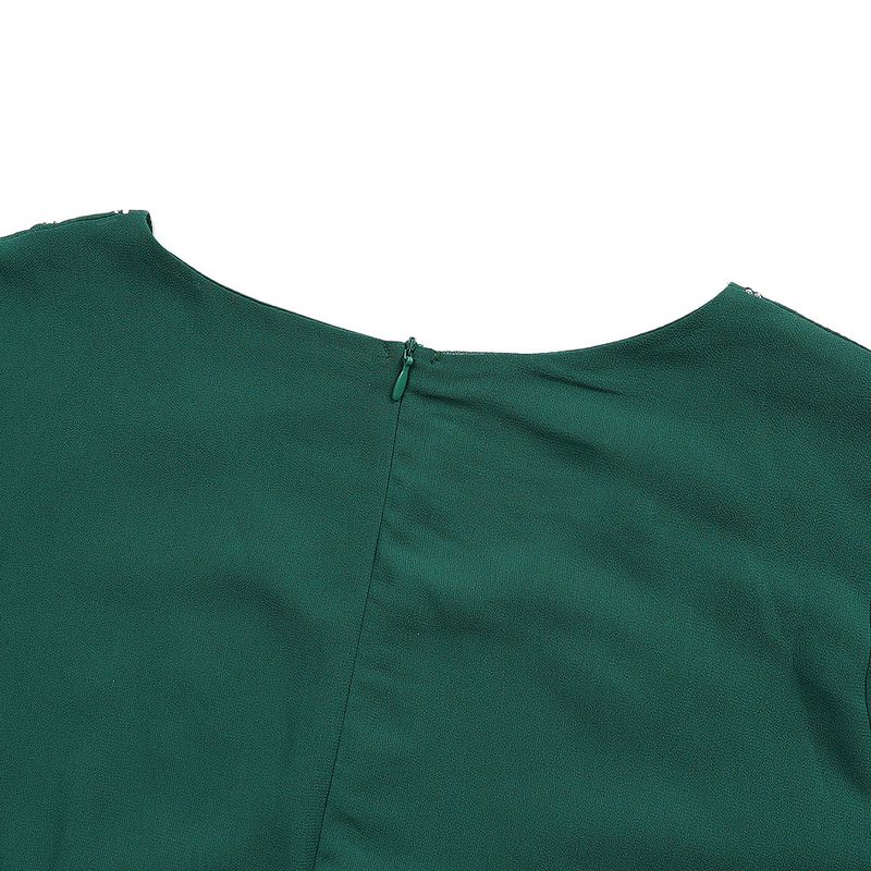 Elegantes Langarm-Maxikleid mit Strassverzierung, schlichtes muslimisches Abendkleid für Damen, A-Linien-Abendkleid in Übergröße (Grün/Violett/Schwarz)_voghion.com