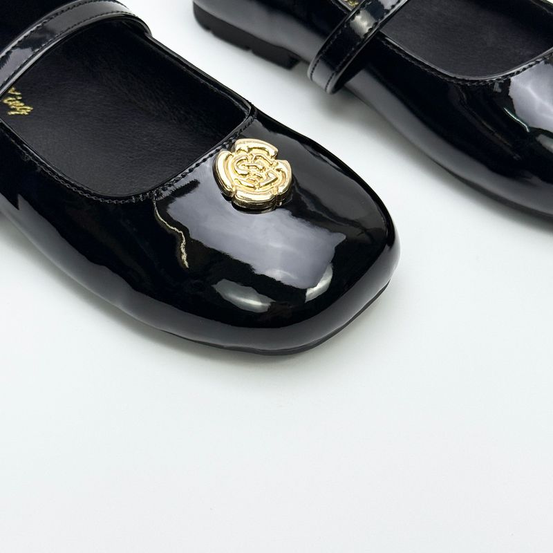 Kinderschuhe Mädchen Lederschuhe Camellia Britischer Stil Neue Single Strap Freizeitschuhe Retro Schwarze Lederschuhe Mary Jane Kinderschuhe_voghion.com