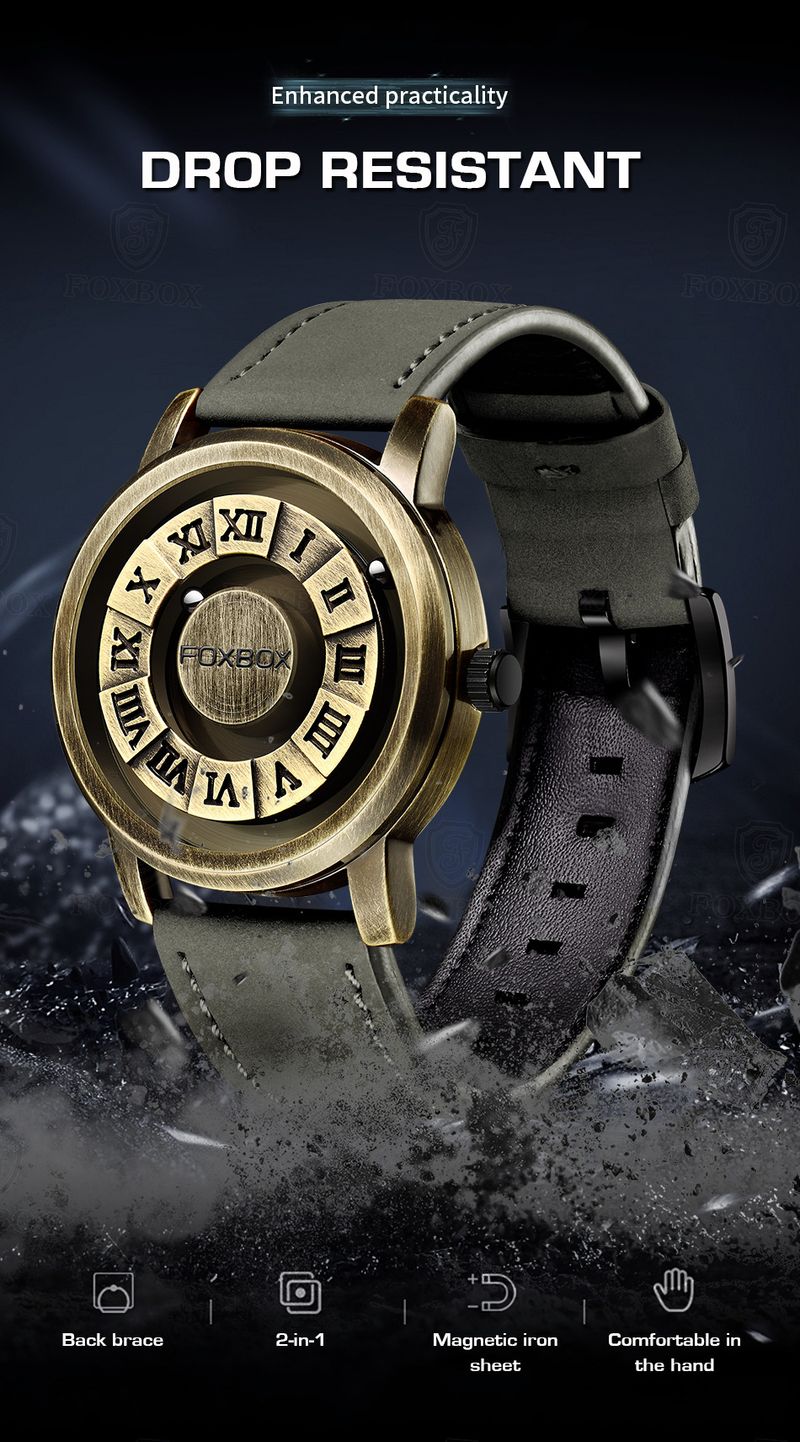 Neue personalisierte und kreative Herren-Quarzuhr mit magnetischer Aufhängung und Spiegel ohne Temperament, inländische Uhr_voghion.com