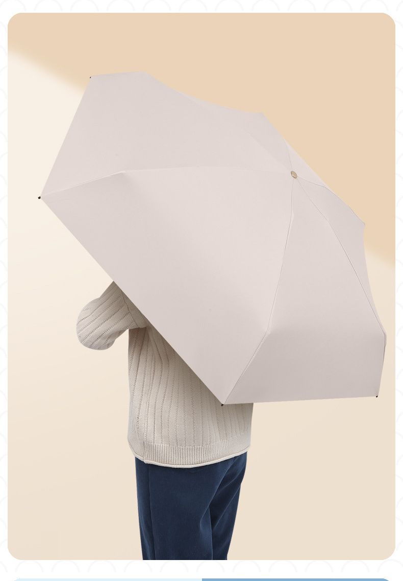 Kleiner Mini-Regenschirm mit Hülle, leichter tragbarer Sonnenschirm, perfekt für Reisen, Sonne und Regen im Freien_voghion.com