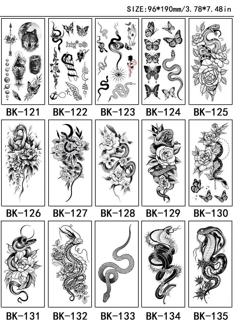 Adesivi esclusivi per tatuaggi con fiori a schizzo Adesivi per tatuaggi con fiori a schizzo Tatuaggio con fiori in bianco e nero_voghion.com
