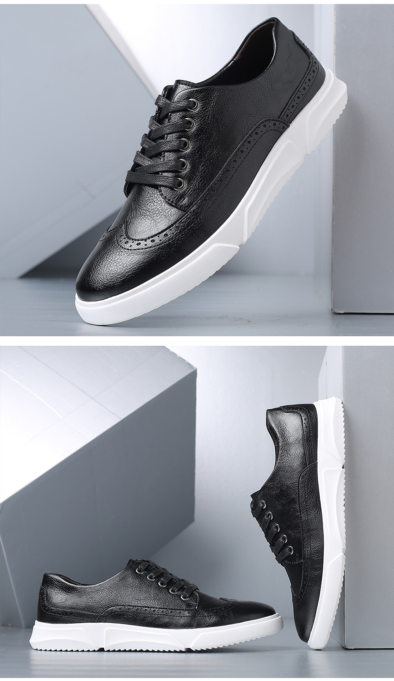 Herrenschuhe große Freizeitschuhe mit Schnürung im Brogue-Stil im Retro-Stil_voghion.com