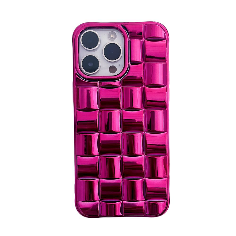 Mobile phone case square woven pattern suitable for iPhone14promax mobile phone case Apple 13/11 electroplating Samsung s22 soft_voghion.com