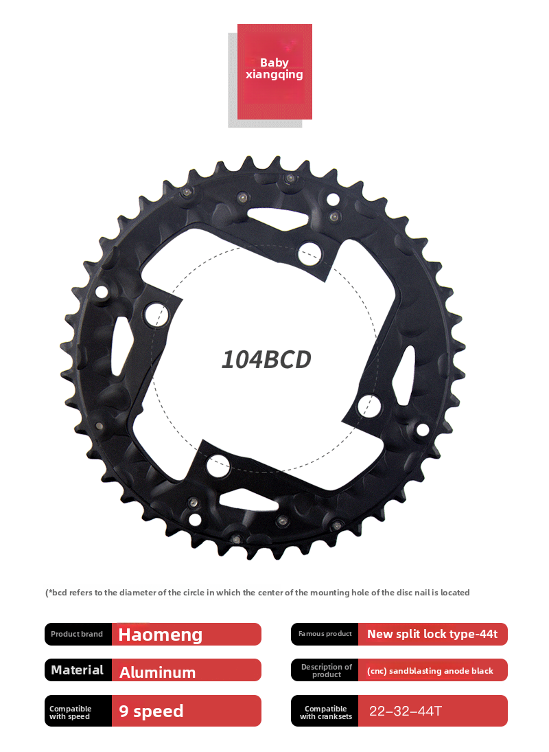 Plateaux de VTT Haomeng Prowheel Hollow Repair 22T 32T 42T à une seule dent_voghion.com