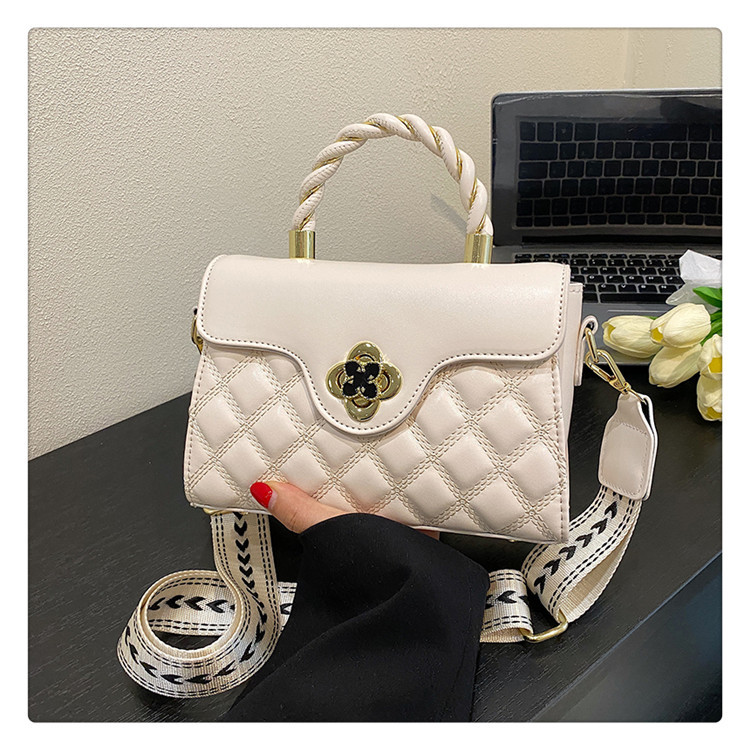 2023 New Women's Bag Fashion Simple Portable Oblique Cross Bag Rhombic Contrast color shoulder bag live broadcast good cross-border trendy bag_voghion.com