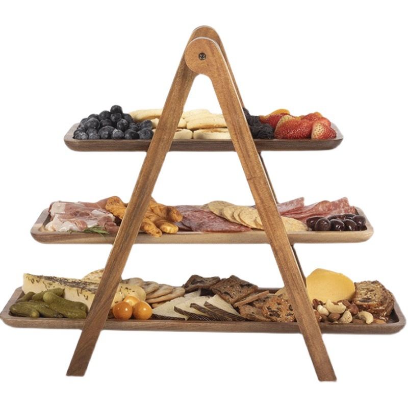 Obsttablett zum Servieren von Speisen, dekorative Tabletts zum Servieren von Speisen, Teller, Aufbewahrung und Organisation in der Küche, Snackteller, Teller aus Holz_voghion.com