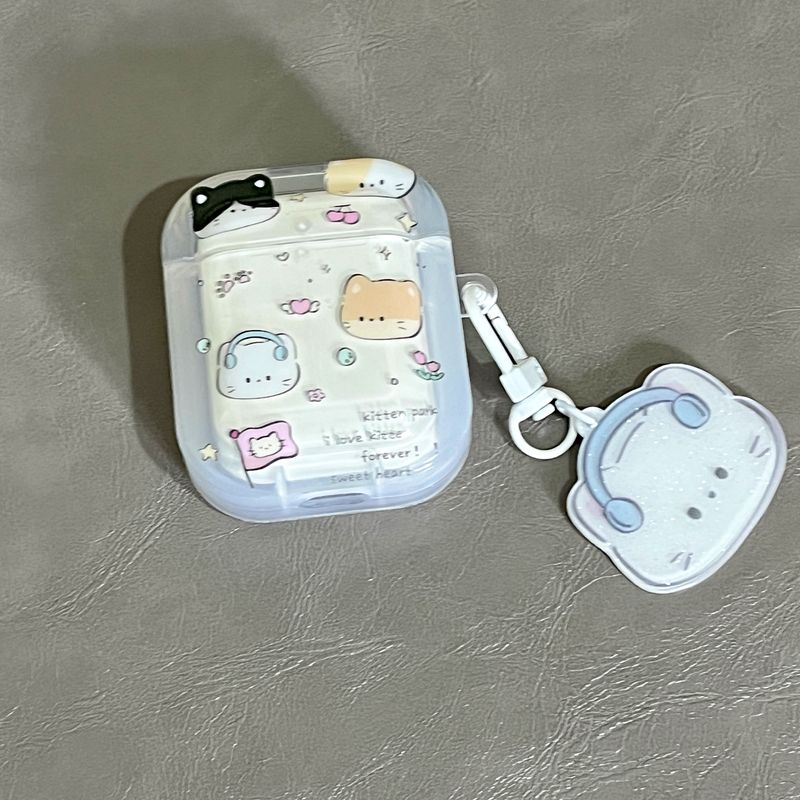 Mielas katės apsauginis dangtelis 3, tinkantis „Airpods“ 2, belaidėms „Bluetooth“ ausinėms, 3, 1, „Airpods S2“, „Airpod Pro“, 4, 4_voghion.com