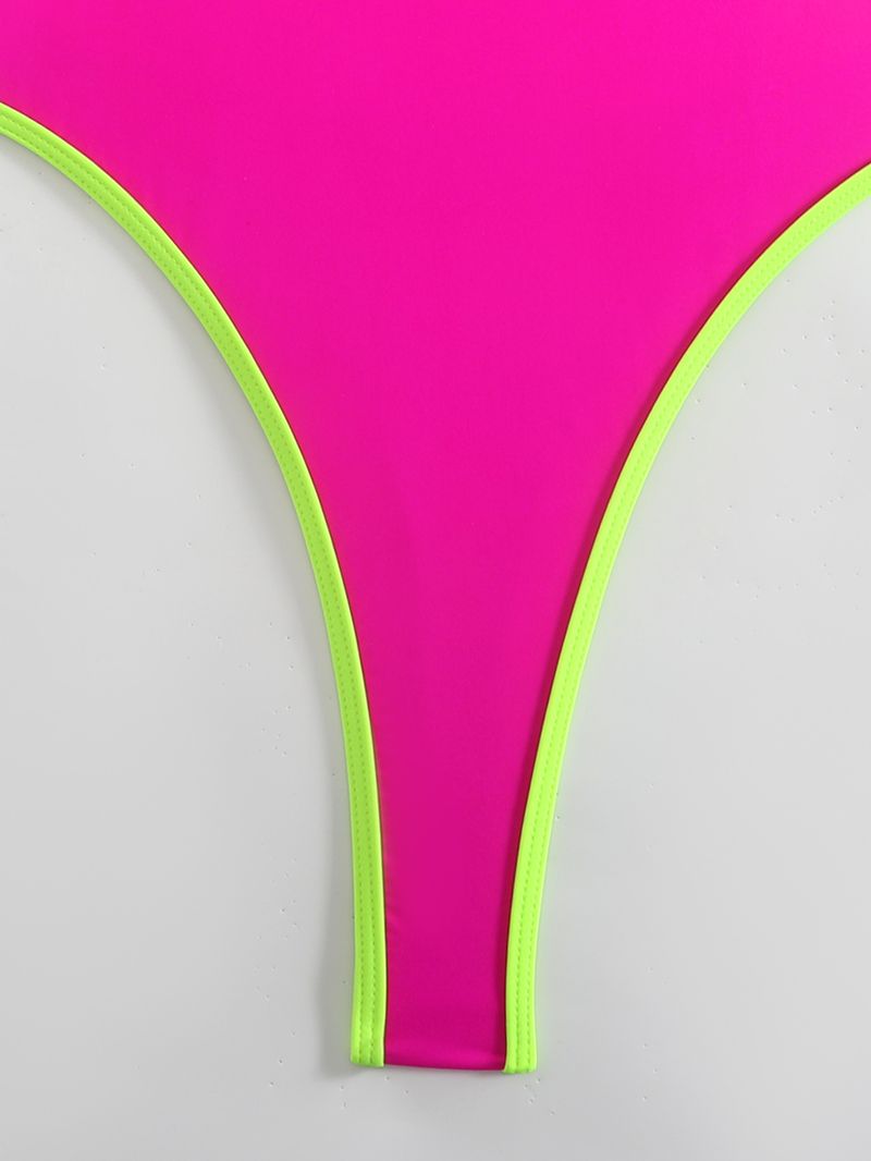 2025 New Solid Color One-piece Swimsuit Women's Sexy Bikini Beach Back Cross Swimsuit Vacation Swimsuit_voghion.com