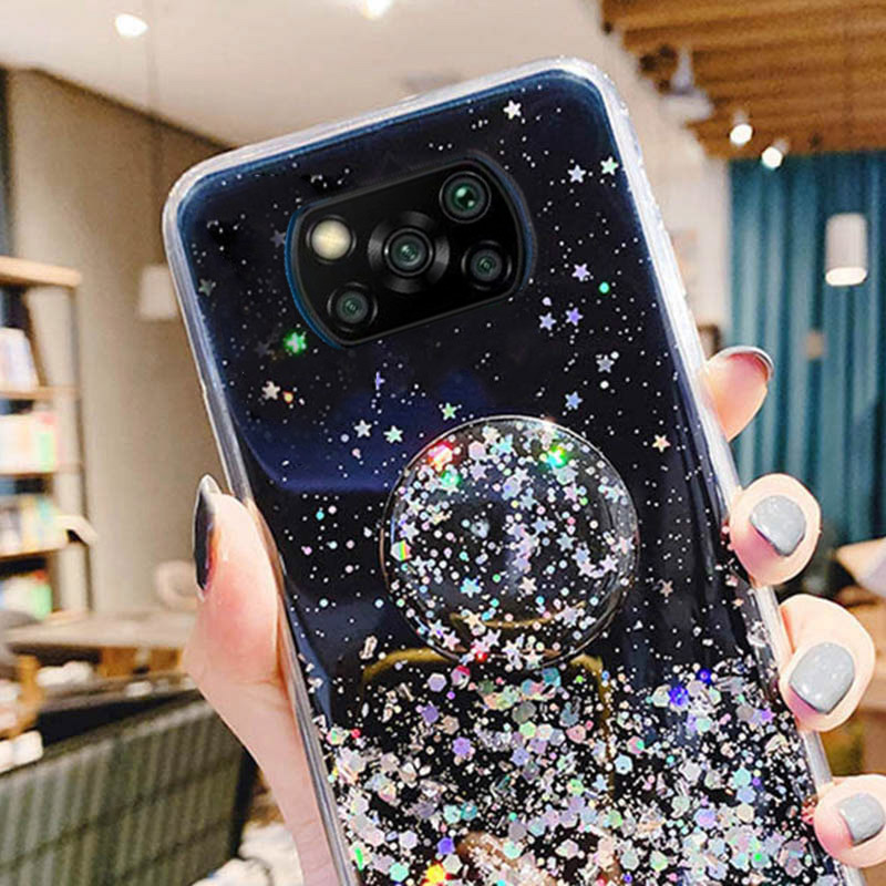 Poco X3 NFC Pro Case 3D Cute Bling Glitter Star Cover For Xiaomi Poco F2 Pro Luxury Epoxy Soft Holder Cases Poco X2 M2 P_voghion.com