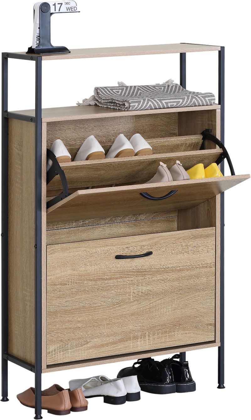 Shoe Rack Shoe Storage Cabinet Stand Cupboard Unit 2 Drawer Organiser Hallway_voghion.com