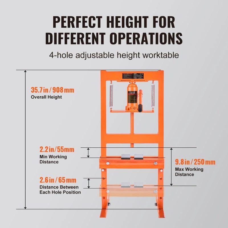 Hydraulic Shop Press Shop Adjustable Floor Hydraul Press 6 Duty Press Hydraulic With HFrame Shop Plates Heavy Ton Press Garage_voghion.com
