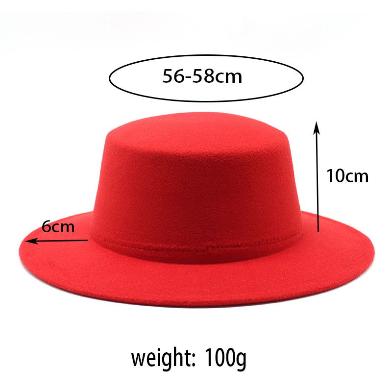 Cappello a cilindro piatto in stile britannico, autunno e inverno, cappello da uomo a tesa larga, cappello da uomo alla moda in lana_voghion.com
